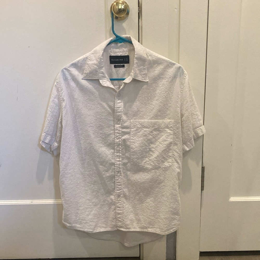 Abercrombie & Fitch White Casual Button Down Shirt